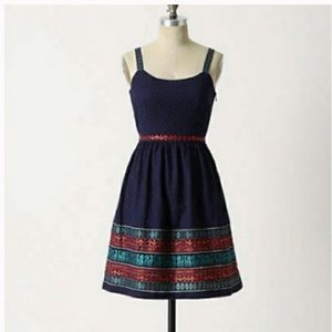 ANNA SUI x Anthropologie embroidered bird dress